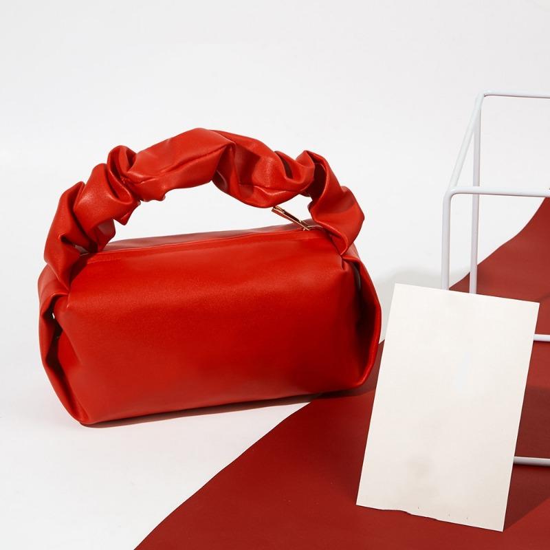 1PC Ins pleated toilet bag large capacity portable portable red wedding souvenir storage bag pu waterproof cosmetic bag