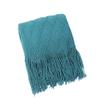 130X180CM Retro Diamond Plaid Wool Tassel Hem Blanket Solid Color Knitted Sofa Home Office Rest Cover Blankets Soft Comfortable