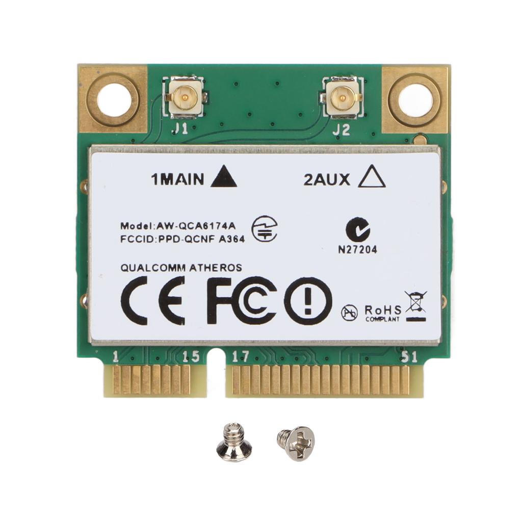 WiFi Card 1200Mbps 2.4G 5G Dual Band 802.11 A B G N Ac Mini Wireless Pcie Network Card with Screws for Windows 7 8 10