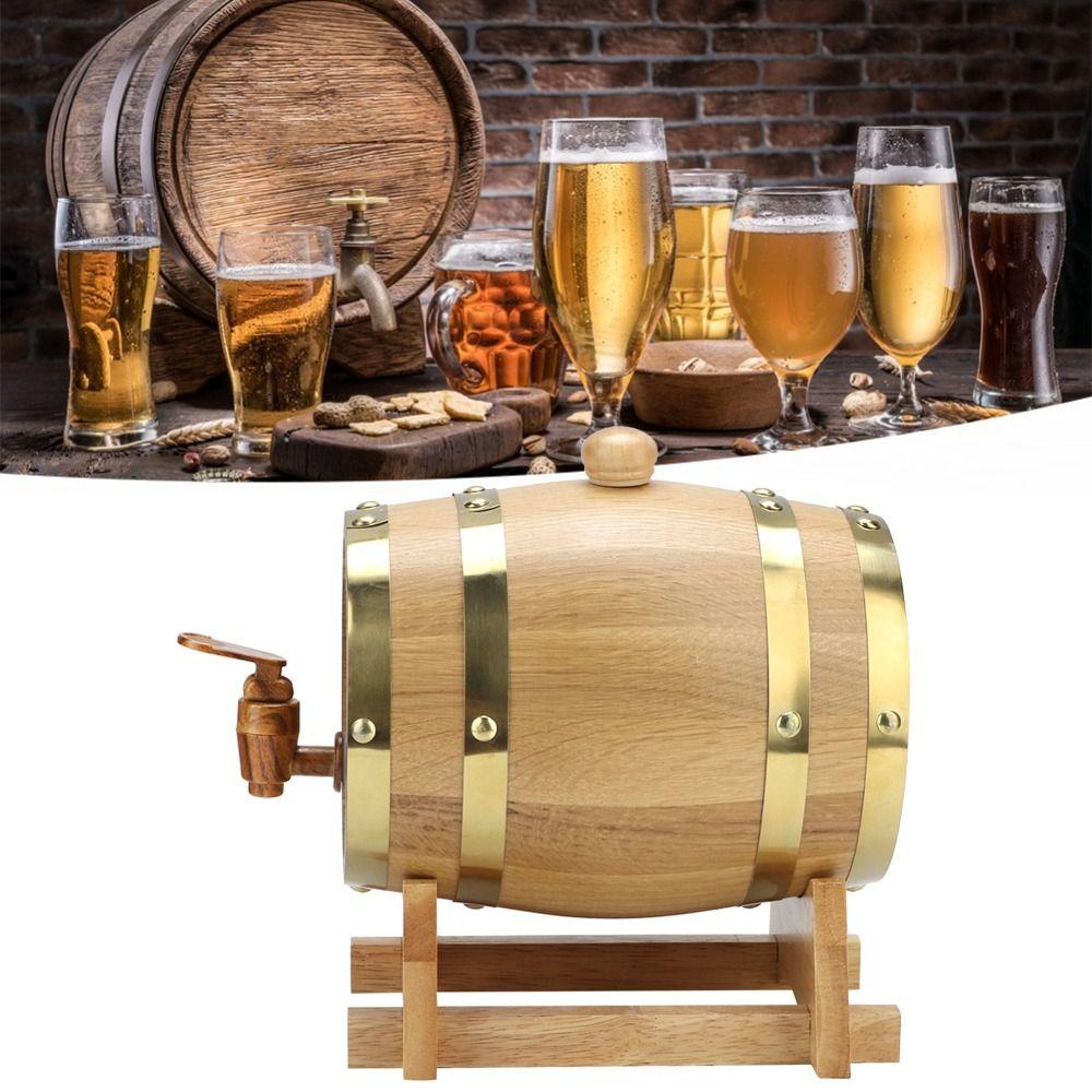 6 Piece 1.5L Whiskey Barrel Vintage Wood Wood Wine Bucket Vintage Wine Keg  Home Wine Storage