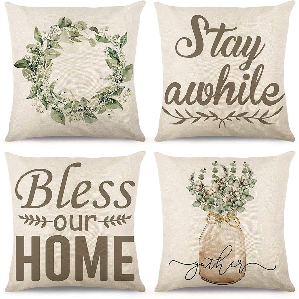 Flax Popular Pillowcase Nordic Home Decoration Pillow Office Car Cushions