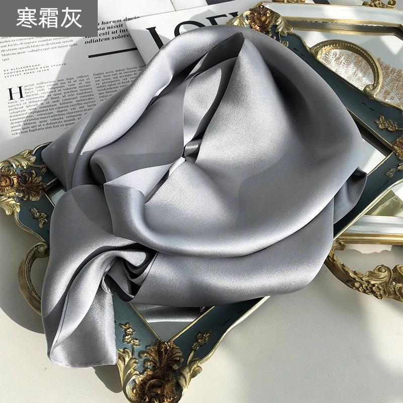 100% mulberry silk satin 15 * 145 silk solid color long scarf women's spring summer double-sided silk scarf