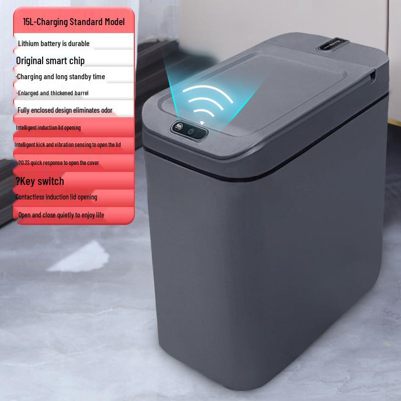 Smart Large-Capacity Induction Trash Can for Kitchen & Bathroom