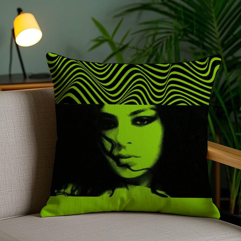 C-Charlis XCX B-BRAT Pillow Case Sofa Short Plush Double-sided HD Printing Room Home Office Gift Cushion Cover