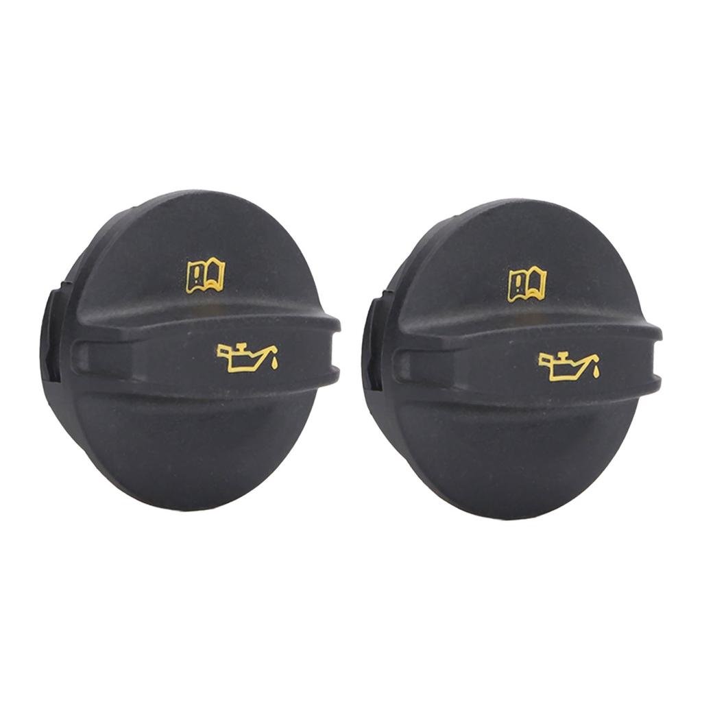 2Pcs Tank Cover Oil Filler Cap Black ABS 06K103485A for CC 1.8L 2.0L Engines 2012‑2017