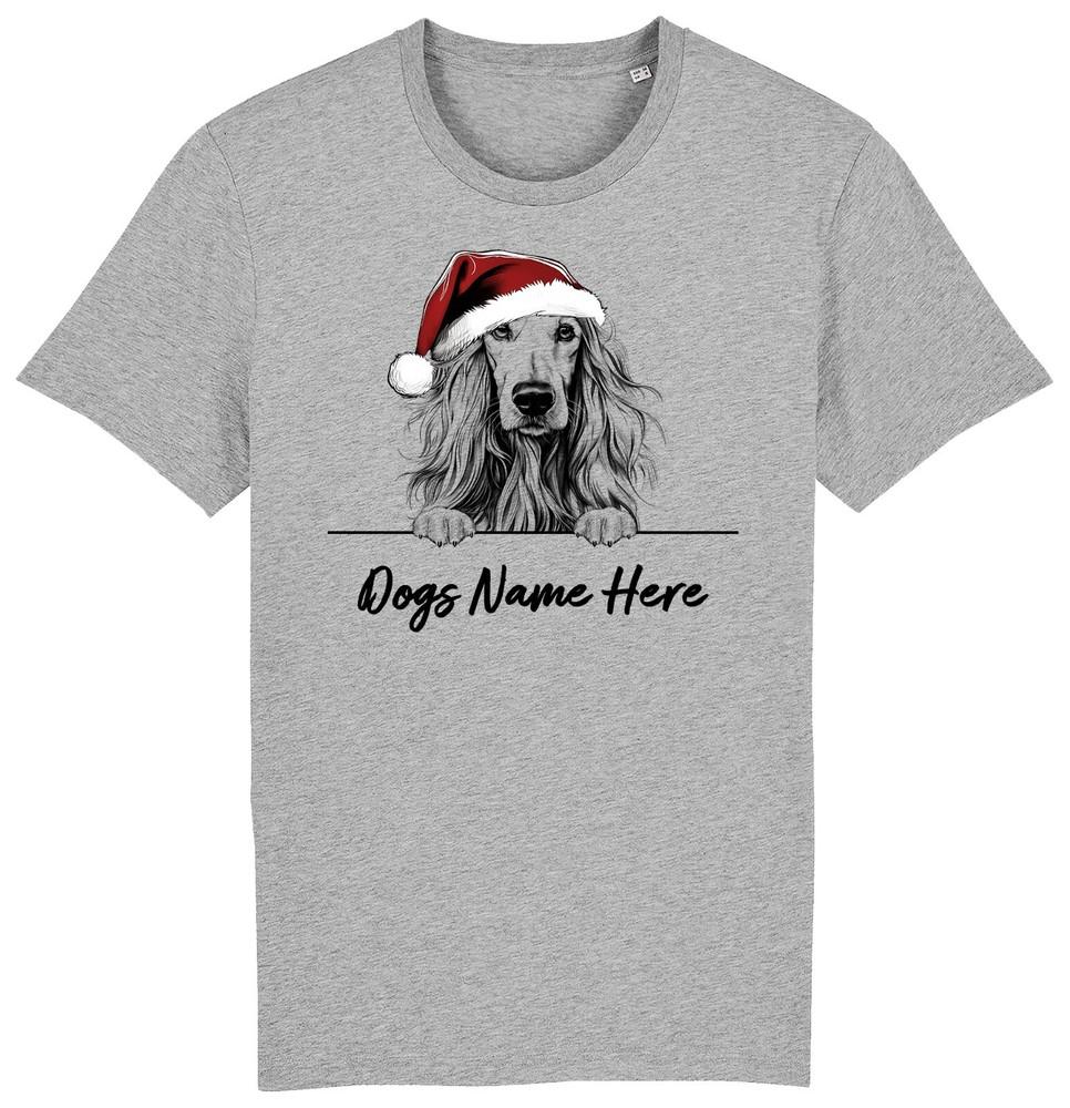 

AFGHAN Hound Personalised Christmas Dog T-Shirt Mens Womens Kids Dogs Name Gift XL