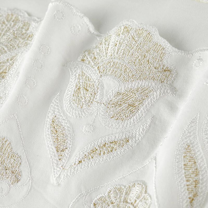 Elegant Embroidered Knit Cotton T-Shirt