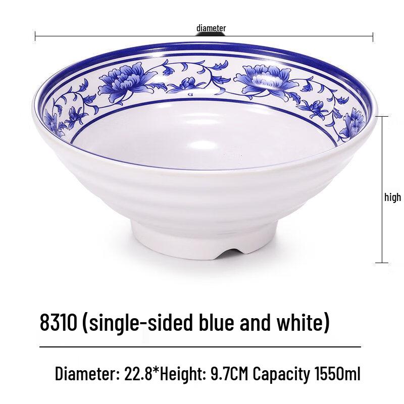

Melamine Blue & White Faux Porcelain Noodle Bowls