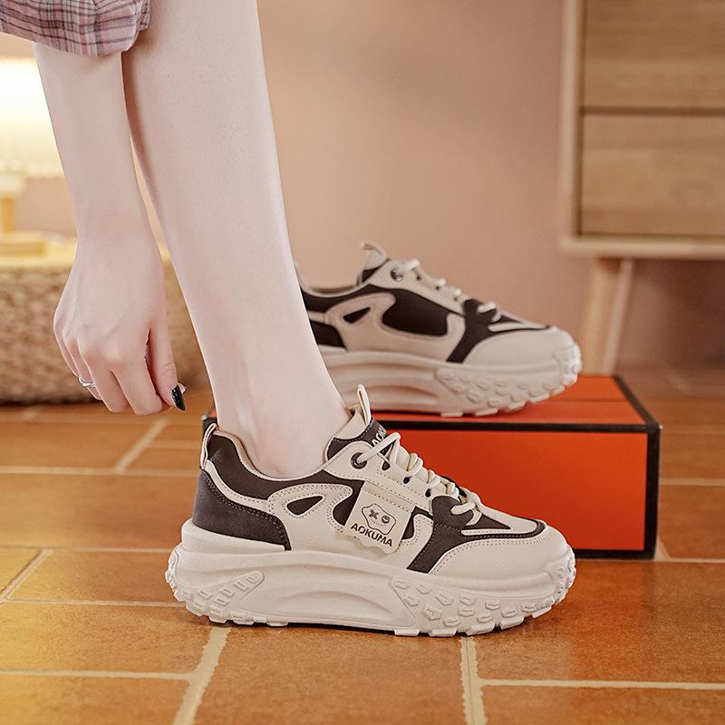 

Little white shoes women s new popular autumn round head sports and leisure board shoes student thick-soled versatile 40 коричневий