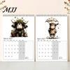 Monthly Wall Calendar Highland Cow 2027, Cute Hanging Planner for Home Holiday Gift Friends Office, Rustic Farmhouse Desk Decor, Unique Lovers