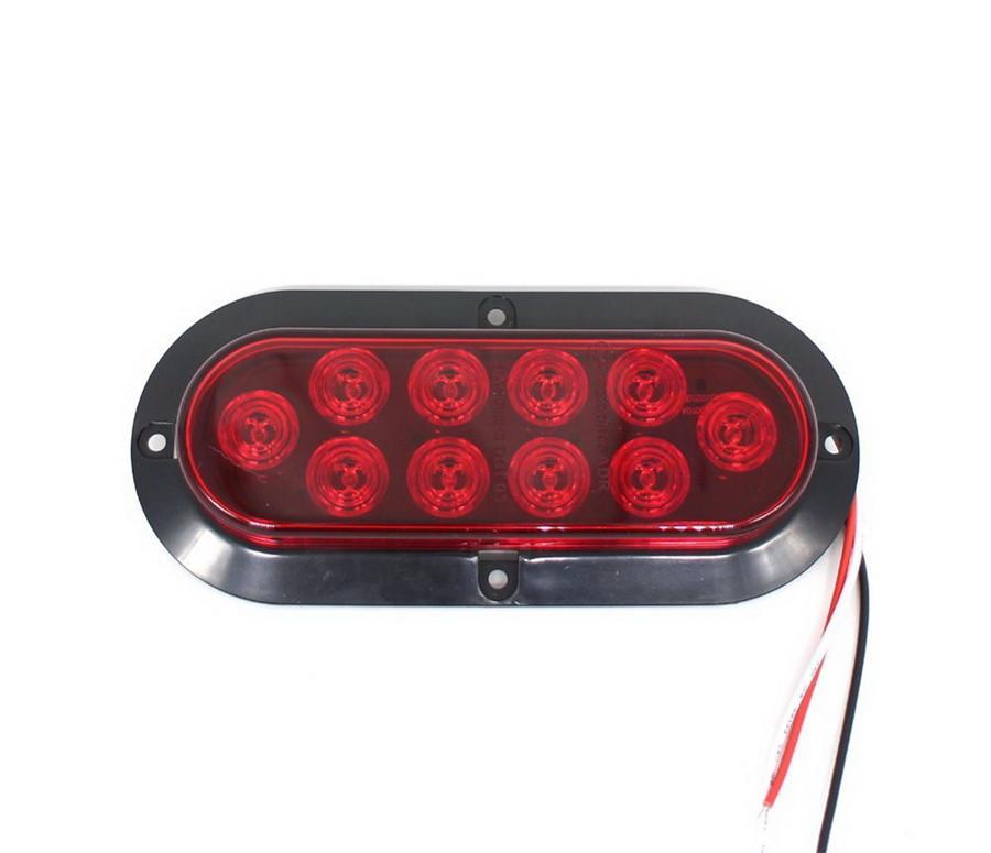Ett par 6" 10 LED Røde Supersterke Bilbrems Stopp Markør Baklys Vanntette