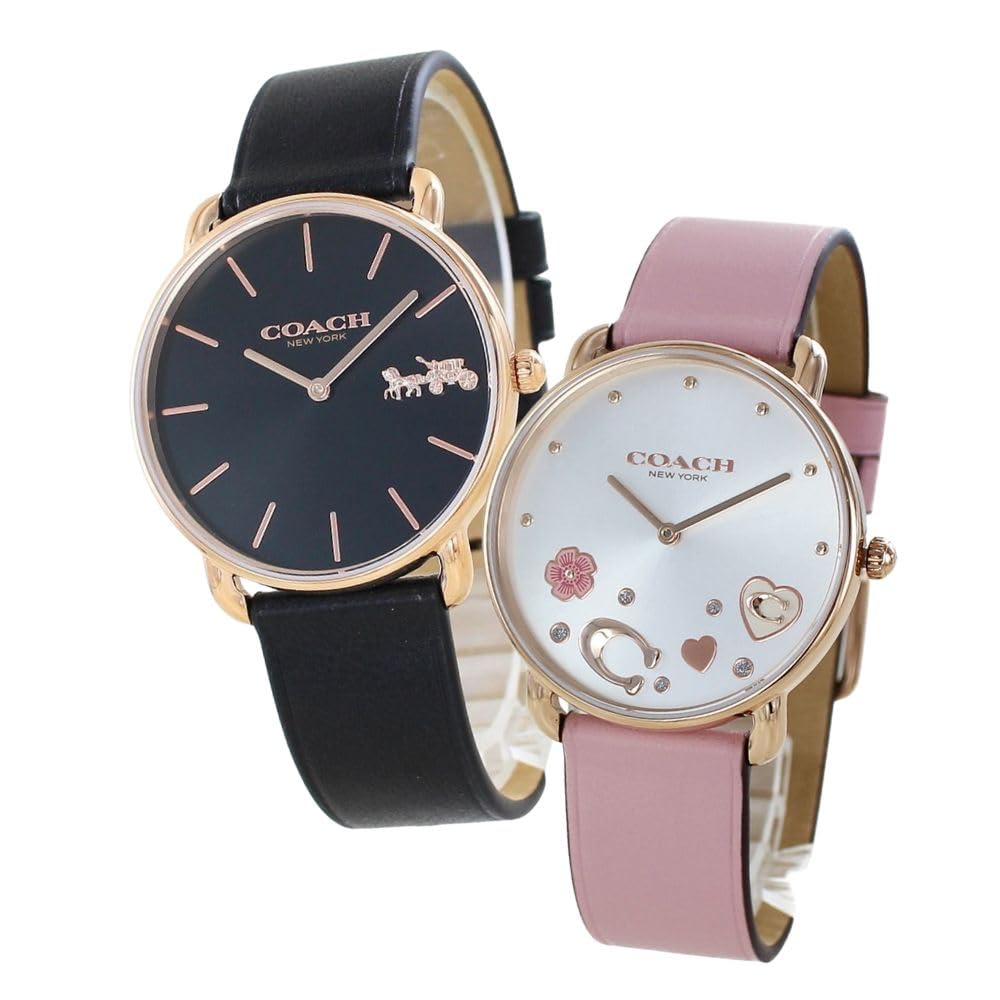 

Пара годинників Коробка для зберігання годинників Elliot Same Size Pair Watch Unisex Slim Thin Leather Strap Black Pink 1450438114504295 [Coach] Mens Women [Item]