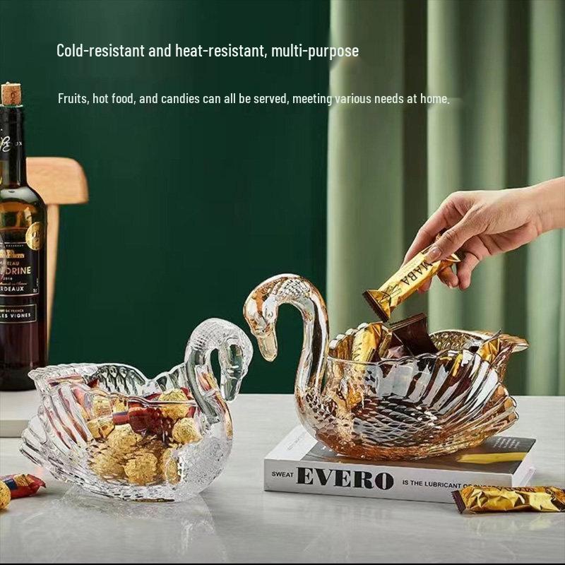 Bol pentru Fructe și Bomboane Lebădă din Sticlă Stil European Flavinmci