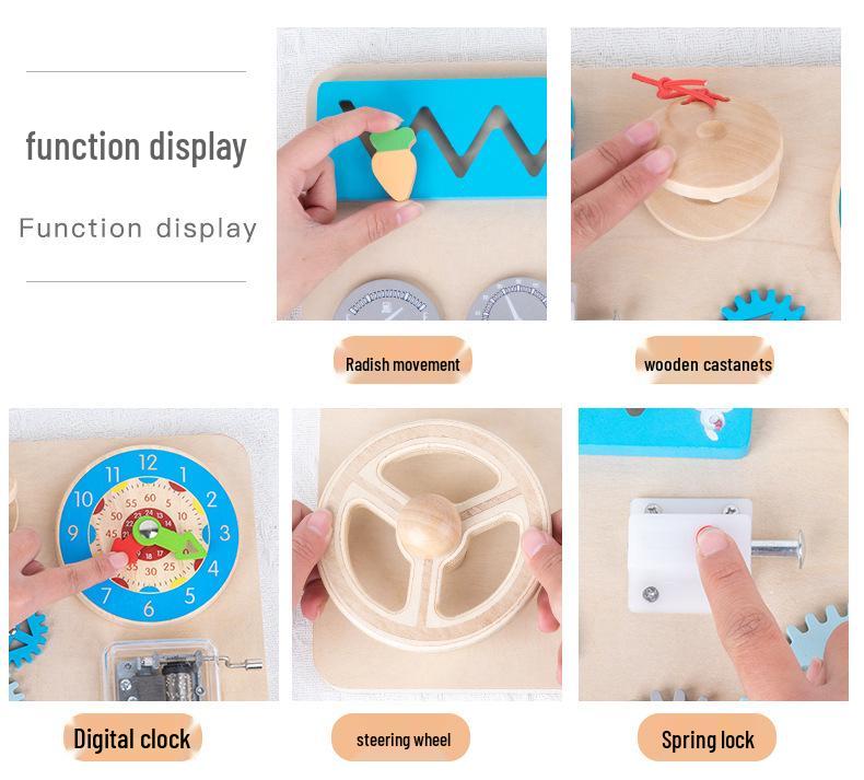 Montessori Baby Busy Box: Wooden Fine Motor Skill Toys for 1-3 Years