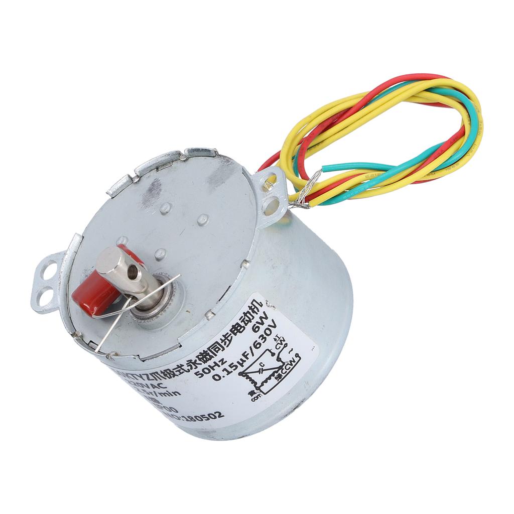 Gear Motor Low Speed Synchronous Electric Machinery Parts with Capacitor AC220V 6W 2.5r Min