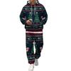 Men's Casual Sweatshirt Set with Pattern for Fall and Winter