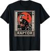 Raptor Dinosaur Vintage Style Japanese Art T-Shirt