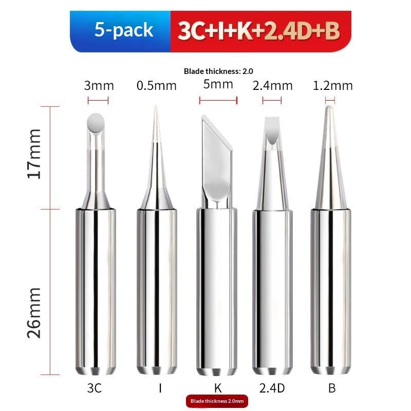 

5Pcs/10Pcs DIY 900M-T Soldering Iron Tips Set Pure Copper Electric Soldering Iron Replacement Head For DIY Electronic Repair