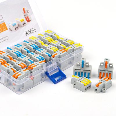 Lever Quick Mini Wire Connectors 1 In Multiple Out Compact Splicing Wire Connectors  Connect For Push-in Home Terminal Block 32A