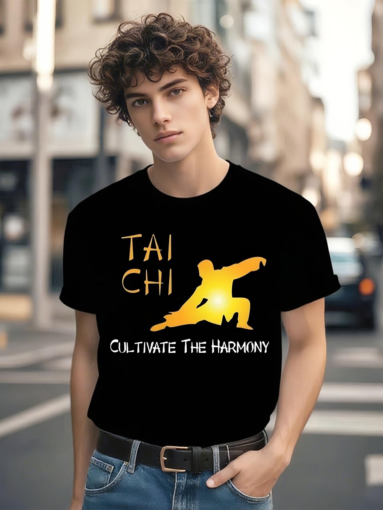 Tai Chi Martial Arts Tshirt - Chinese Yoga Graphic Tee wi... S