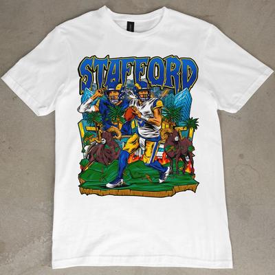 Matthew Stafford Graphic T Shirt LA Rams Football Fan Tee QB Jersey Los Angeles