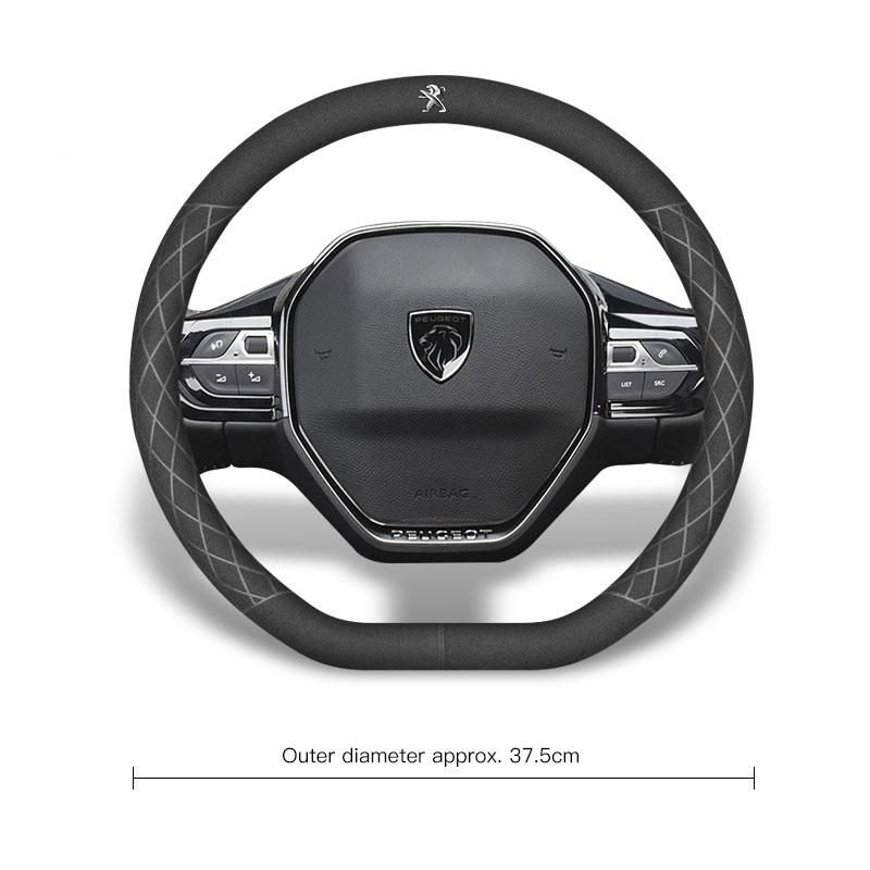 Coprivolante in Pelle Scamosciata da 38 cm Accessori per Peugeot 208 308 206 307 207 3008 407 508 5008 301 406 408 607 4008