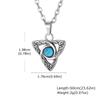 Stainless Steel Men's Retro Necklace with Star Moon Turquoise Pendant (PN-2111)