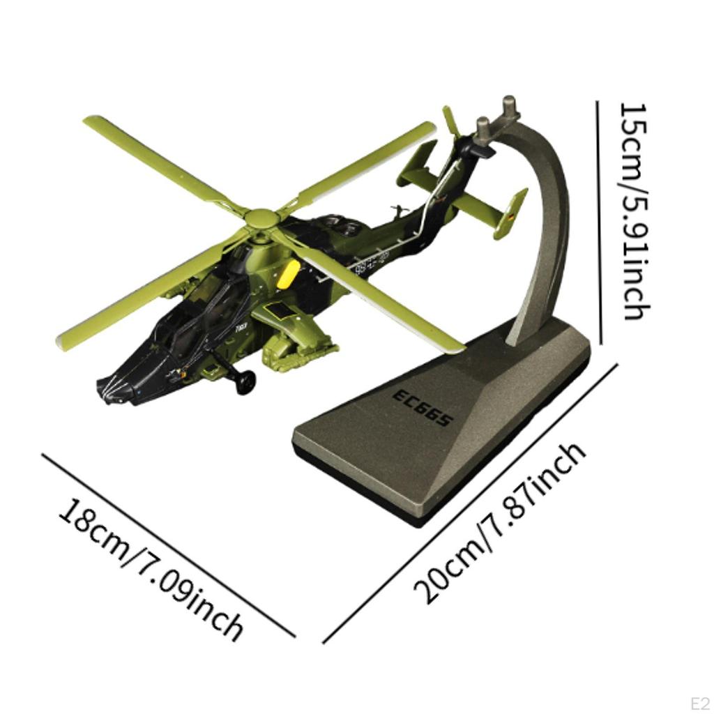 1:72 EC665 Diecast Helicopter Model, Fighter Jet Model Aircraft with Base for Cafes, Bar,