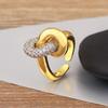 Nidin High Quality Creative Shiny Zircon Charm Open Rings Adjustable 4 Styles For Women Men Hip-Hop Style Finger Jewelry Gifts