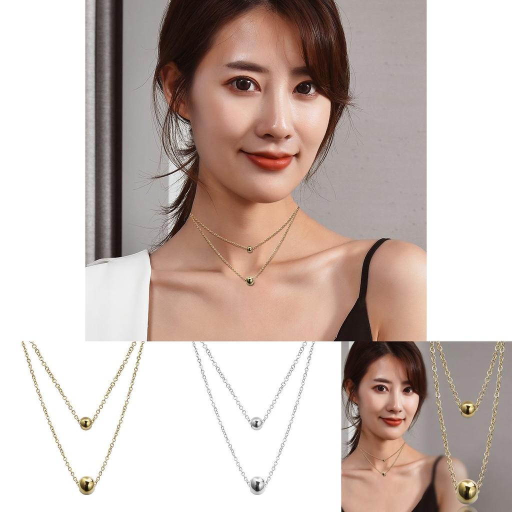 Elegant Minimalist Korean Style Titanium Steel Necklace With Gold Plating For Women
