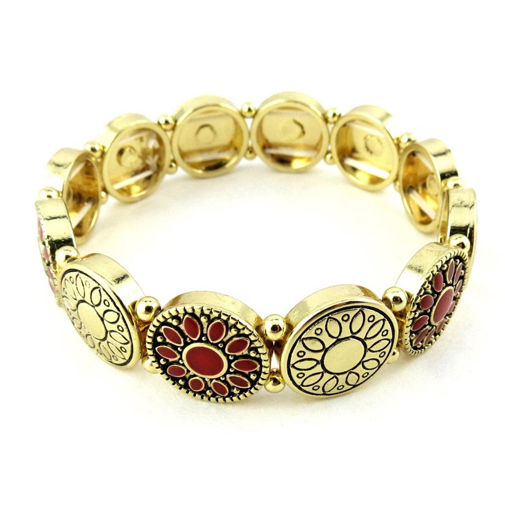 Les Trésors De Lily [N1082] - Bracelet Créateur 'Cunégonde' doré rouge