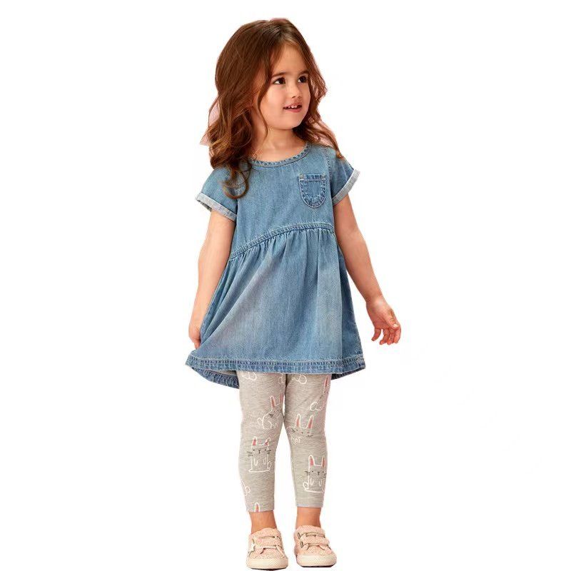 Children's Gray Rabbit Pure Cotton Cartoon Stretch Leggings