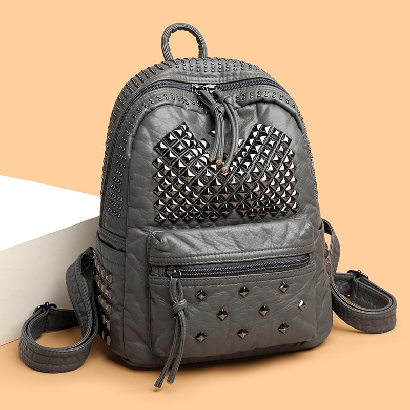 Rivet PU Backpack Women Travel Backpack