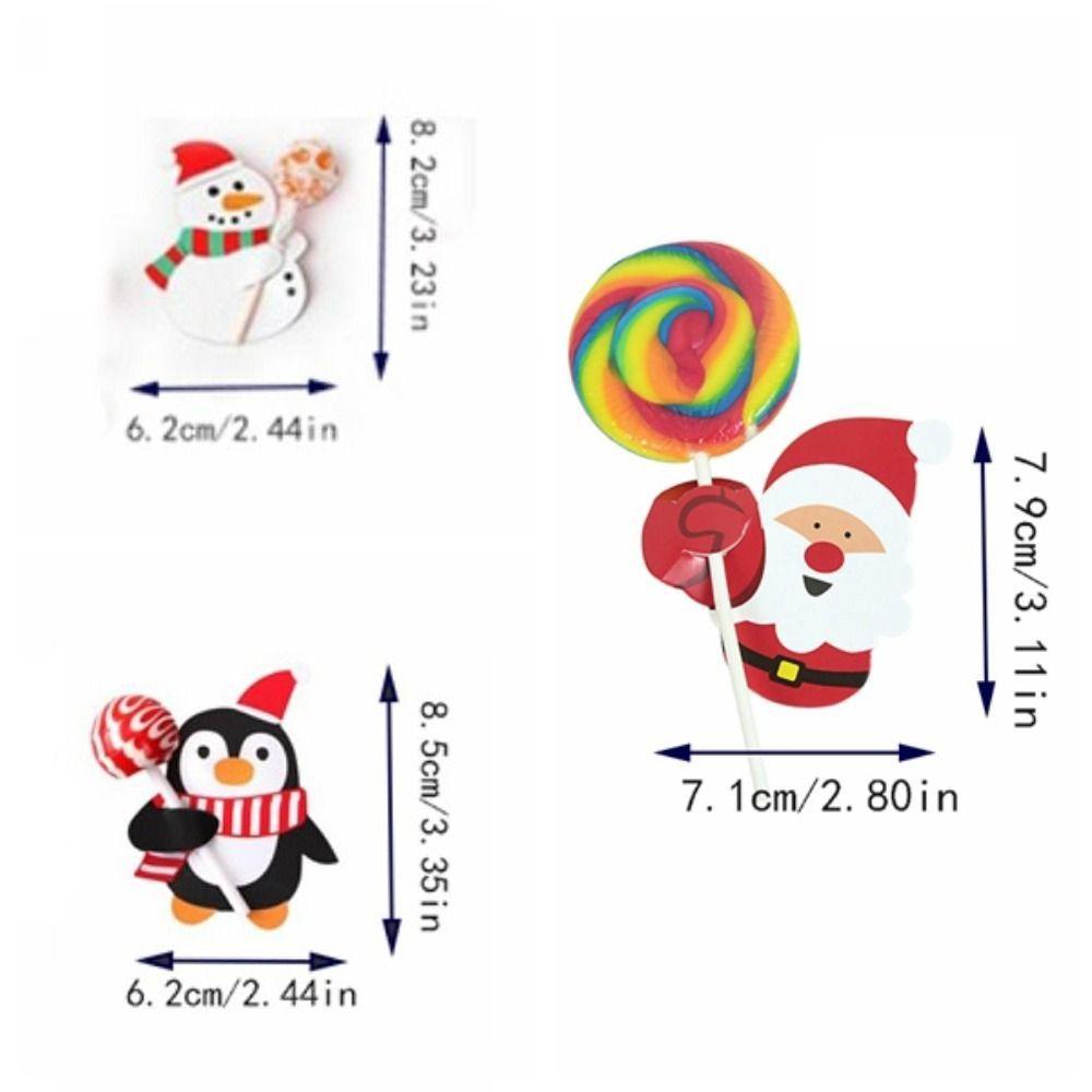 50pcs Santa Claus Lollipop Paper Cards Package Paper Kids Candy Gift Package  Decoration