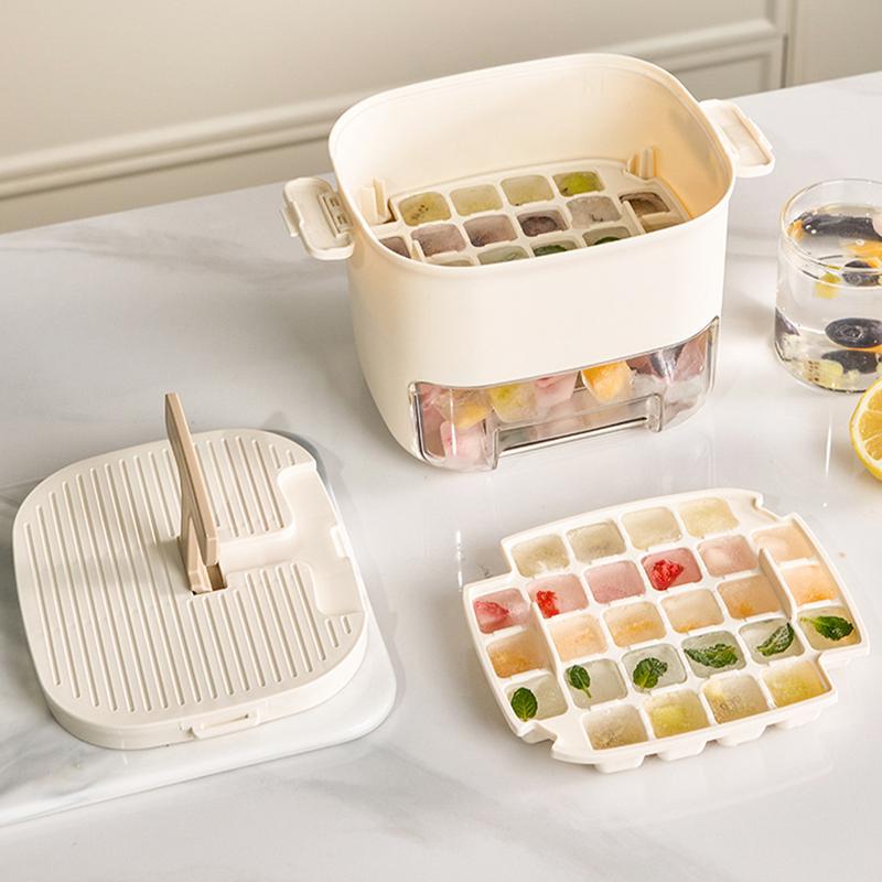 Taca do kostek lodu Forma na lód Pojemnik typu szuflada Niewidoczna rączka Duża pojemność Kuchnia Forma do robienia kostek do domu Kemping na świeżym powietrzu Impreza