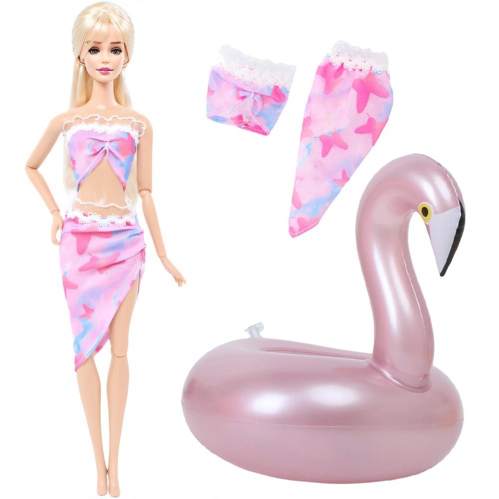 

Мода Плавательный спасательный круг Спасательный пояс Поплавок Кольцо для бассейна Буй + Купальники Бикини Пляжные аксессуары Одежда для куклы 1/6 Детские игрушки для купания