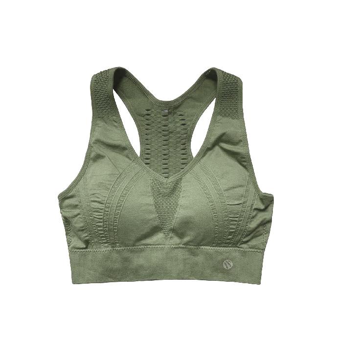 

Спортивный бюстгальтер с высокой степенью поддержки и амортизацией, женский, большого размера, жилет для йоги, бега, фитнеса, амортизирующий, с вырезом на спине XXXL армия зеленый