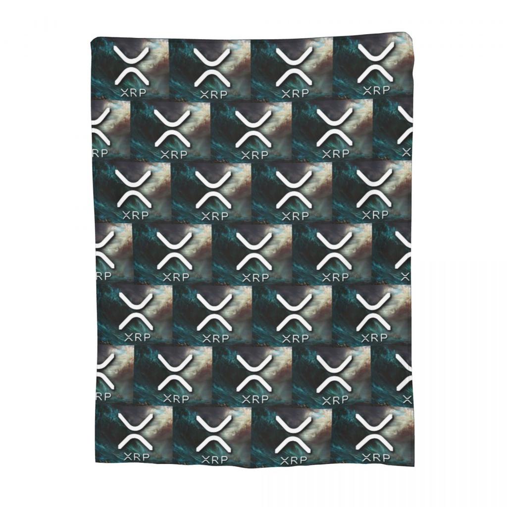Ripple XRP Bitcoin Cryptocurrency Blanket Soft Warm Flannel Throw Blanket Cover for Bed Living room Picnic Travel Home Sofa