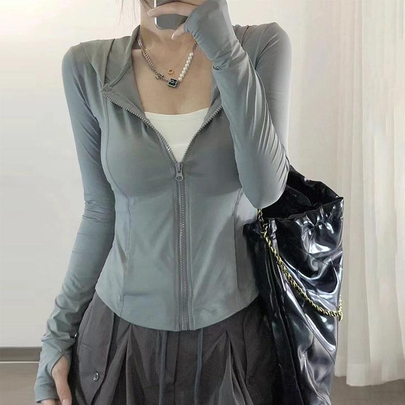 Quality ice silk sunscreen clothing summer thin slim fit tight yoga clothing tight short jacket sunscreen clothing