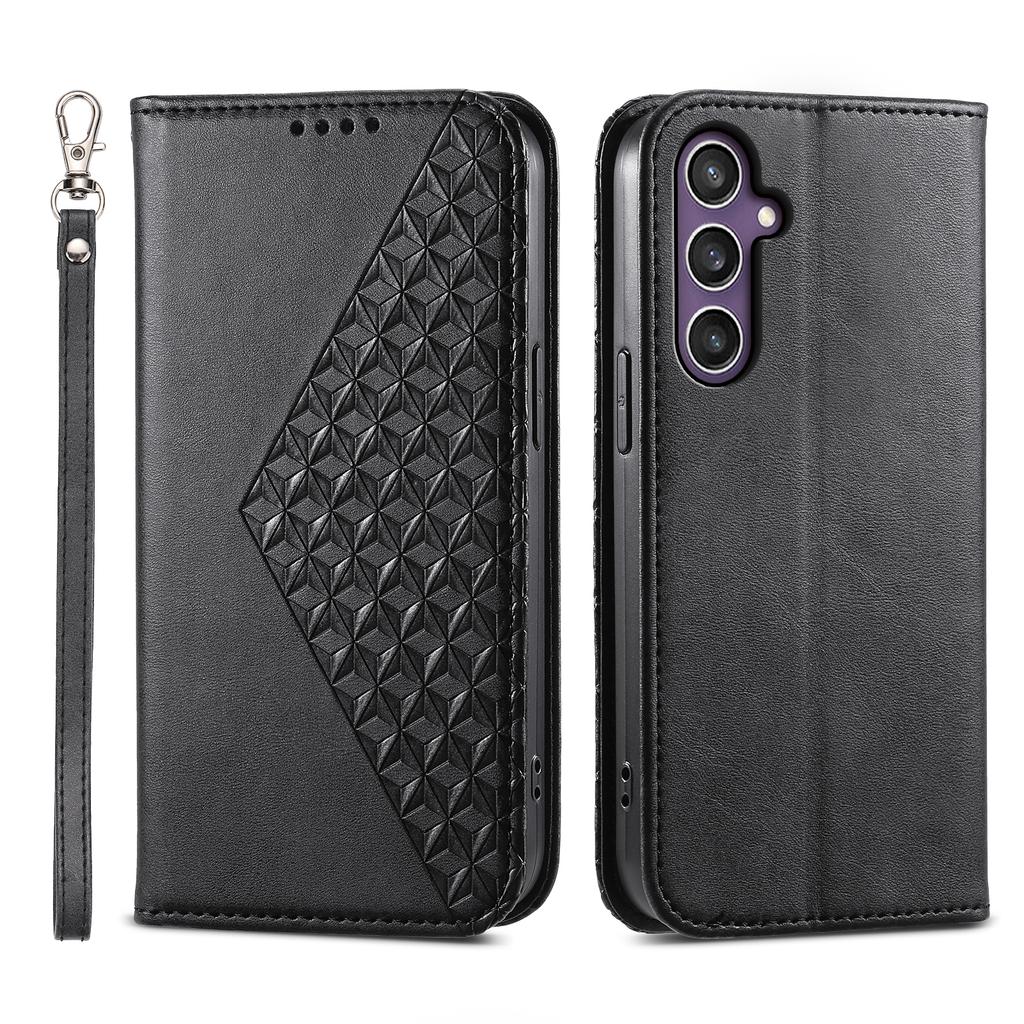 For Samsung Galaxy S25+ Case Calf Texture PU Leather Phone Cover with Wallet