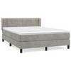 3130961 vidaXL Lit à sommier tapissier et matelas Gris clair 140x200cm Velours