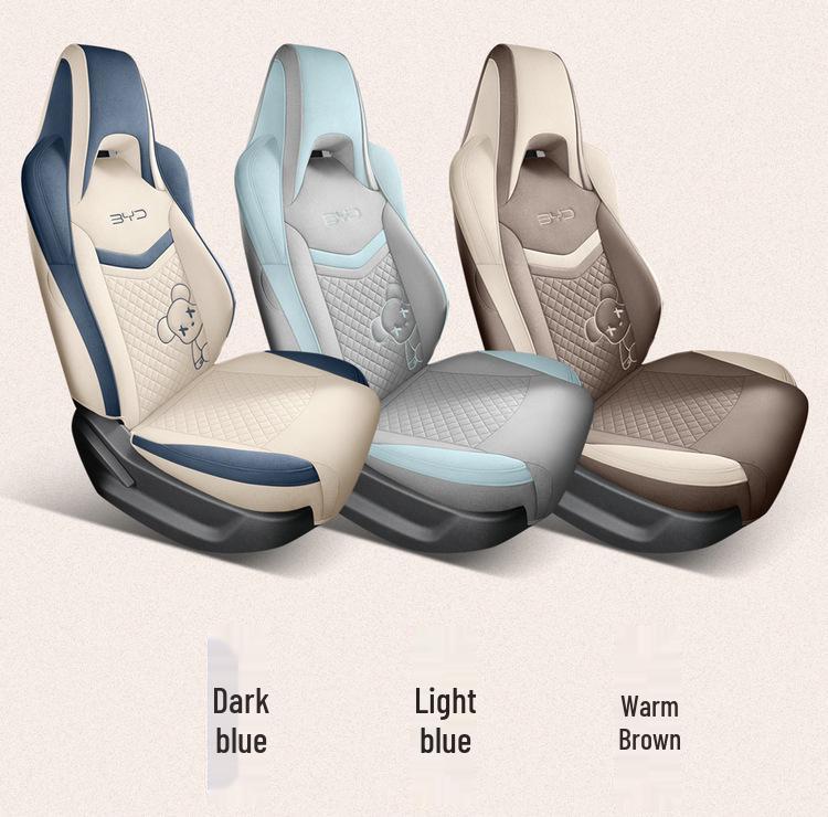 New BYD Seagull Five-Seat Cartoon Linen Car Seat Cushion
