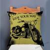 Retro Motorcycle Poster Art Letter Print Ride Your Way Home Decoration Throw Pillow Case Vintage Motor Bike Sofa Cushion Cover