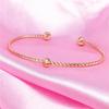 Creative Matte Texture Round Bead Bangles for Women with Stylish Copper Plated Rose Gold Opening Bracelets Zircon Gift