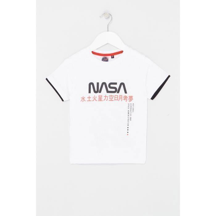 T-shirt - Nasa - GNS3018 S2-8A - Blanc - Coton - Manches courtes