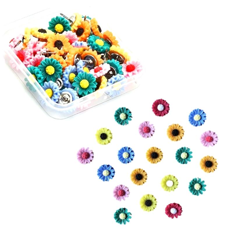 Decorative Push Pins 20/30Pcs Resin Pushpin Cork Notice Board Thumb Tacks for Office School Bulletin Board Cork Board