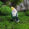 Handcrafted Resin Garden Ornament Mini Gnomes Figurine, Welcome Gnome Statue, Small Durable Outdoor Statue Dwarf for Fairy Garden, Flower Pot,