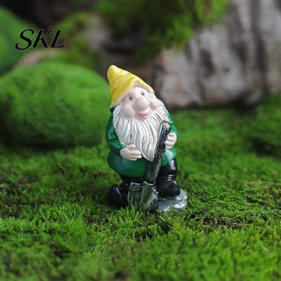 Handcrafted Resin Garden Ornament Mini Gnomes Figurine, Welcome Gnome Statue, Small Durable Outdoor Statue Dwarf for Fairy Garden, Flower Pot,