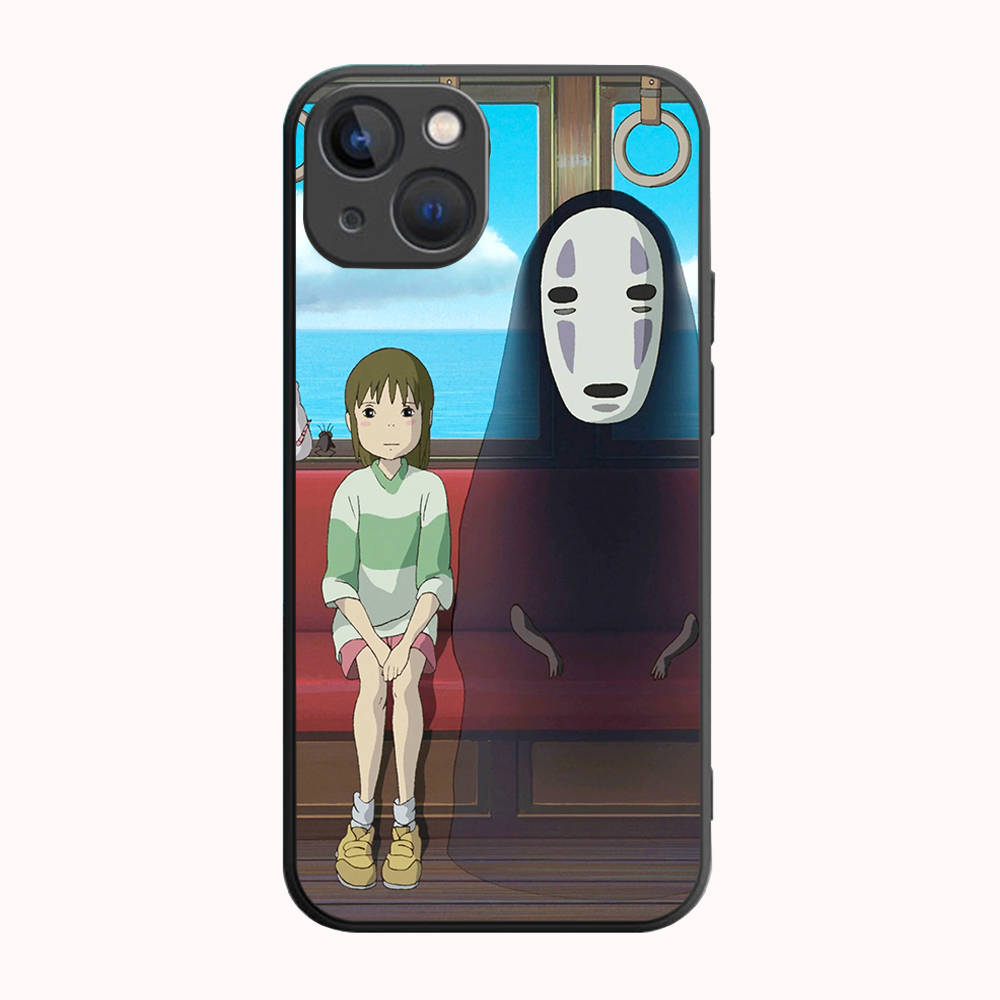 B-8 Spirited Away Black Case for Samsung S24 S23 S22 S21 S20 FE S10 Lite Ultra S7 S8 S9 Plus A05S A11 A12 A13 A15 A22 A24 A25 A32 A52 A71 5G