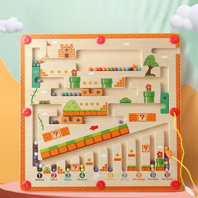Magnetické bludiště s barvami a čísly Hračky na dřevěnou desku pro puzzle Aktivity Dárkové hračky Vánoční Halloweenský dárek